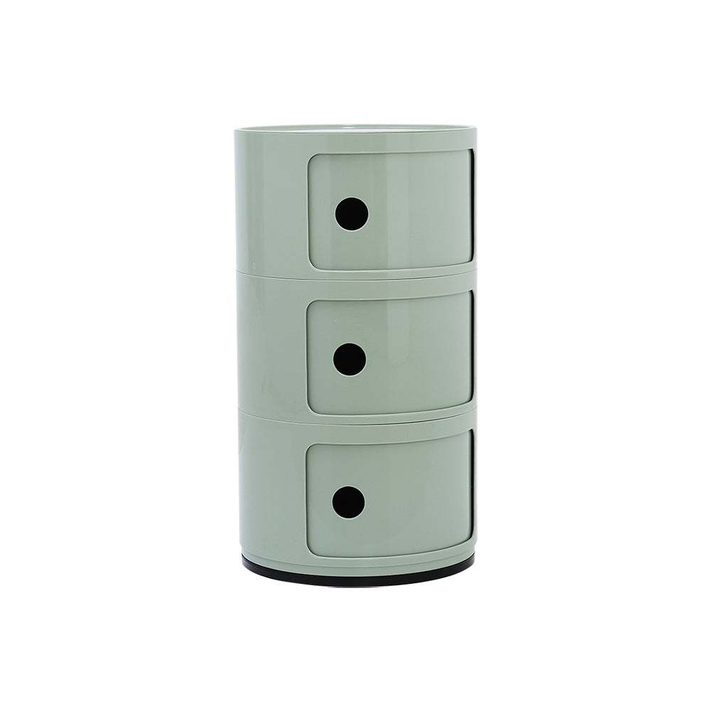 Cylindrical MultiTiered Plastic Storage Drawer Unit