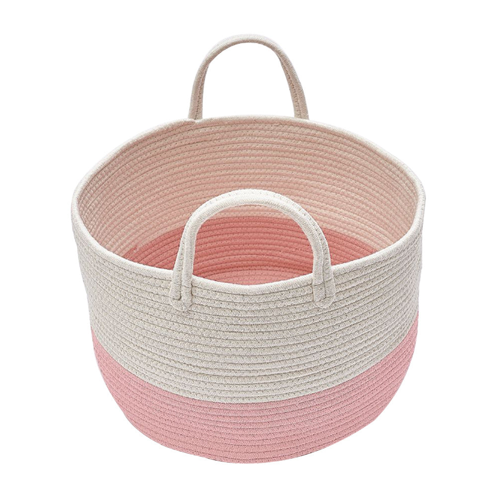 90L Linen Laundry Basket Hamper Organizer,Pink