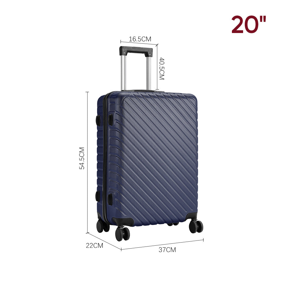 Blue 20 inch Lightweight Hardside Travel Suitcase with Wheels