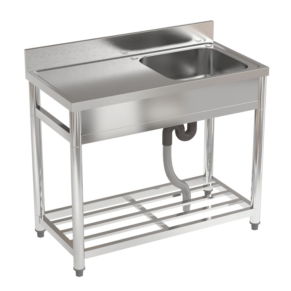 Stainless Steel Commercial Sink with Bowl Side Platform