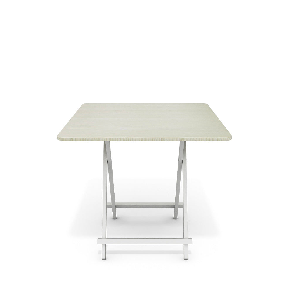 White 80x80cm Folding Wooden Dining Table