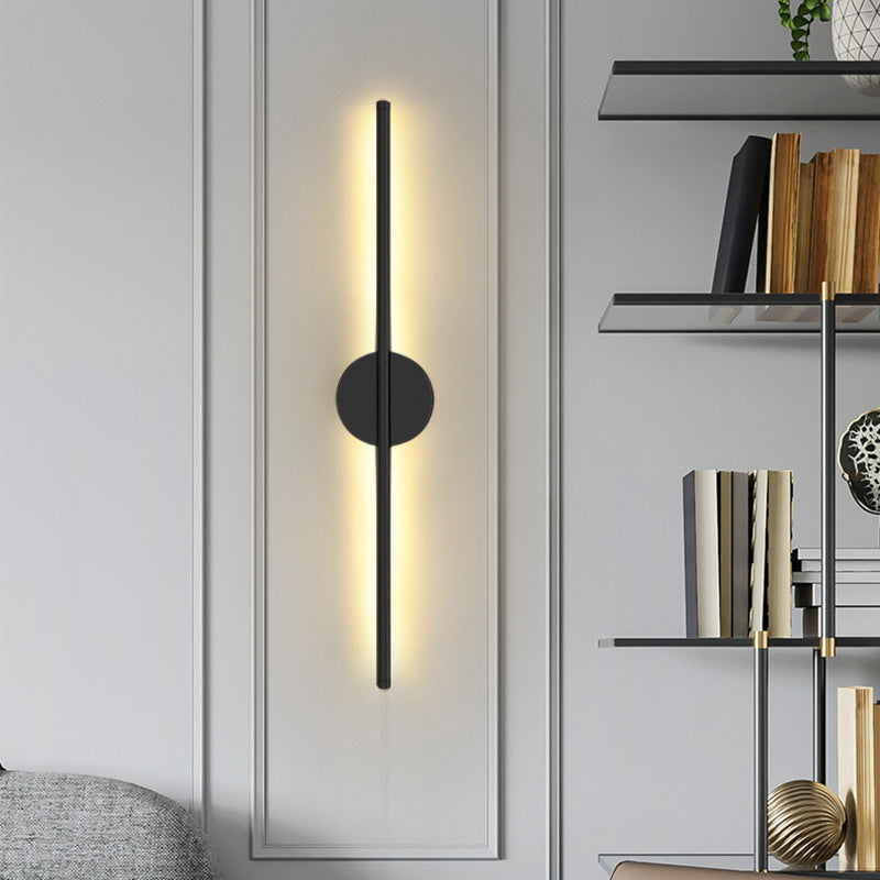 60CM Minimalist Linear LED Wall Sconce for Living Room Bedroom, Warm Light