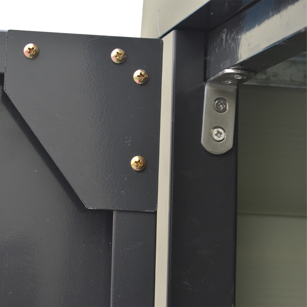 Charcoal Black Outdoor Garden Steel Storage Shed