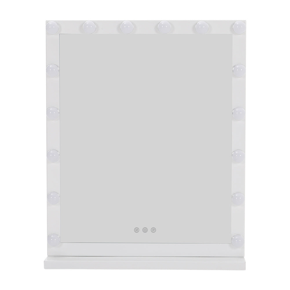 Dimmable LED Light Makeup Mirror for Bedroom, 52x62CM