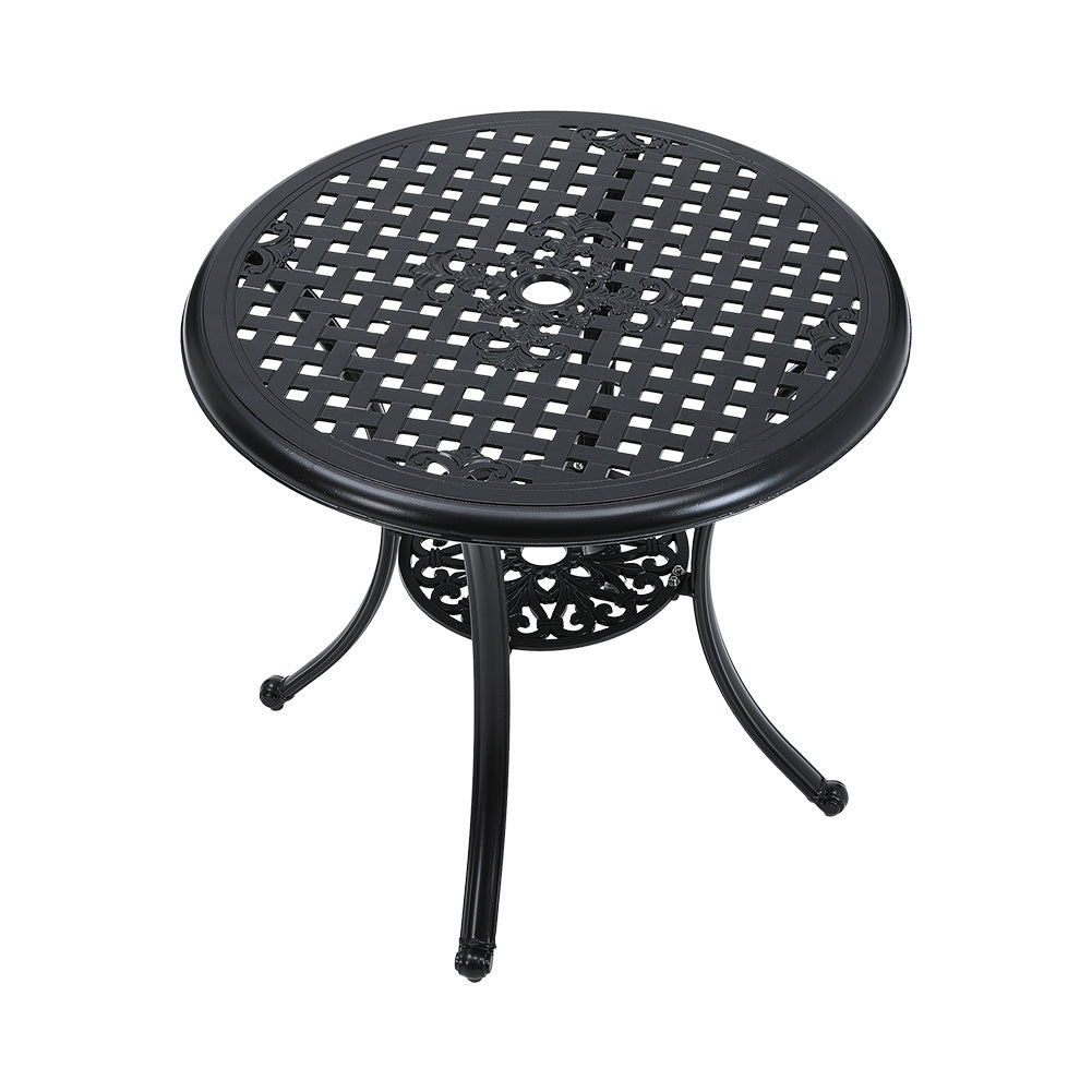 Cast Aluminum Patio Dining Table with Umbrella Hole