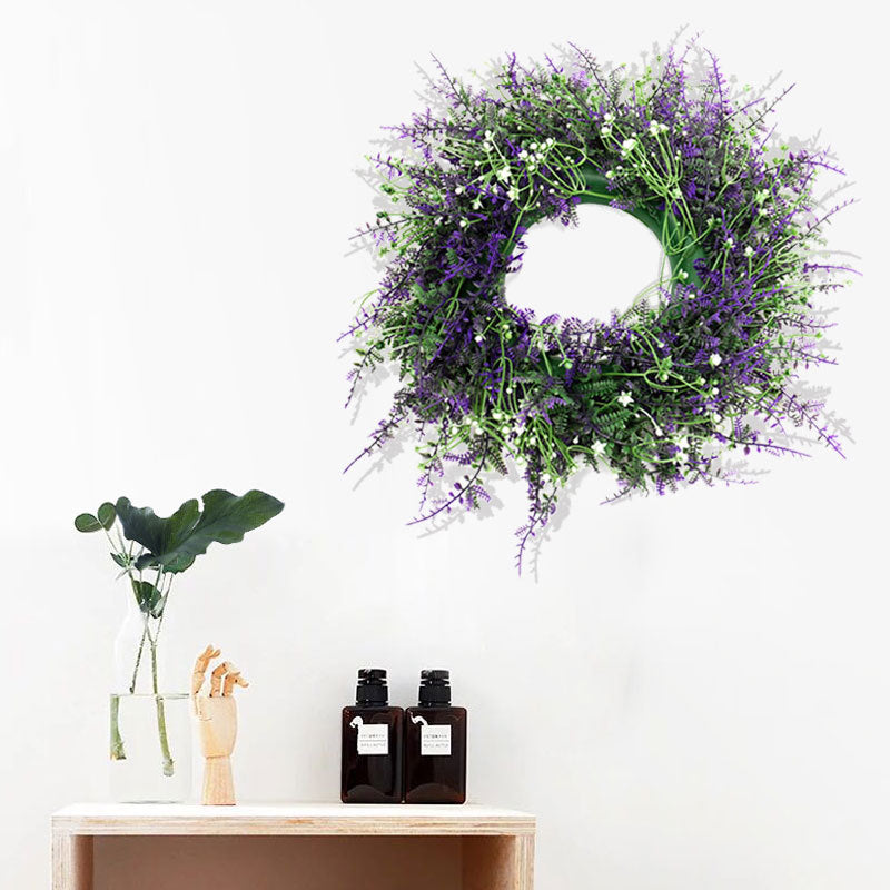 Artificial Lavender Flower Lush Topiary Wreath