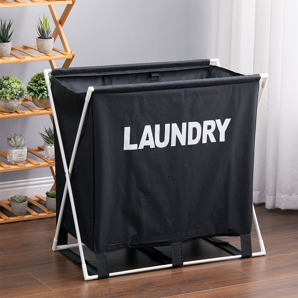 Black Large Foldable Folding Laundry Basket Washing Basket Lightweight