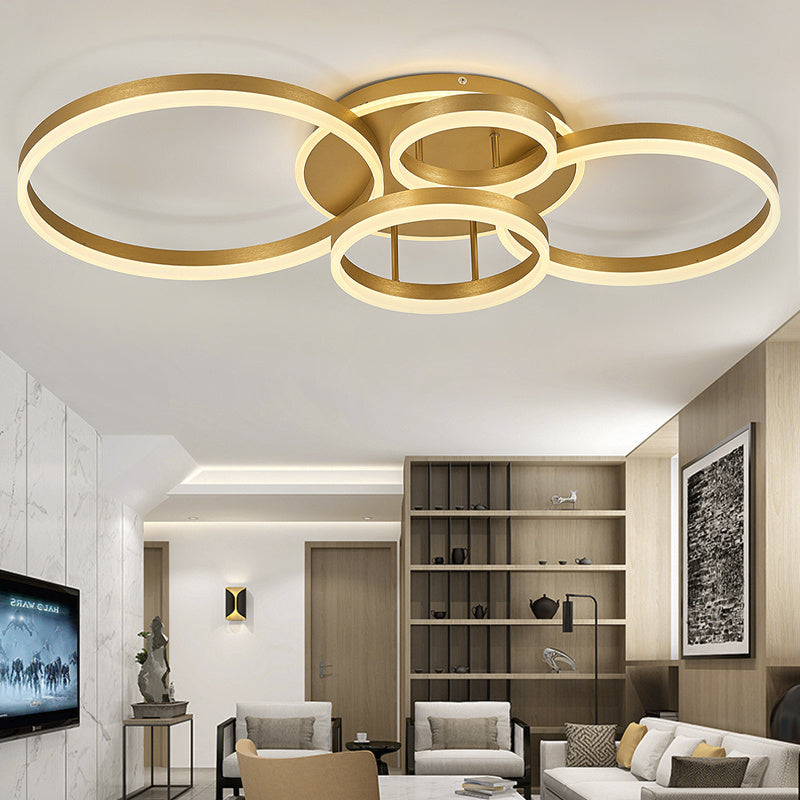 Modern Round LED Ceiling Light 5 Circle Dimmable