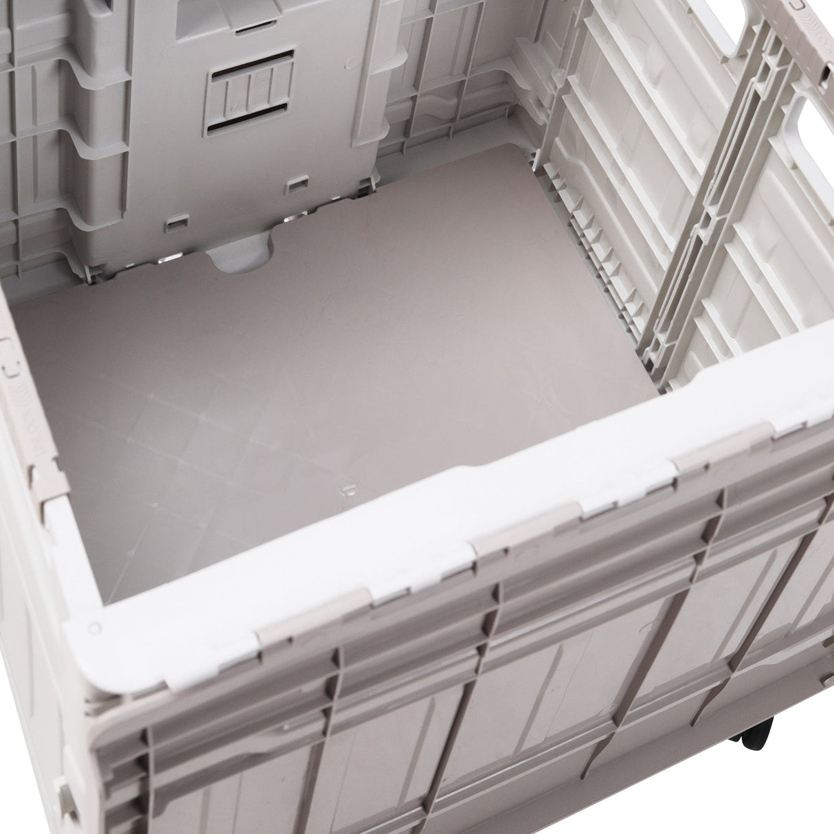 White 50L Cable Stayed Collapsible Rolling Utility Crate Shopping Cart