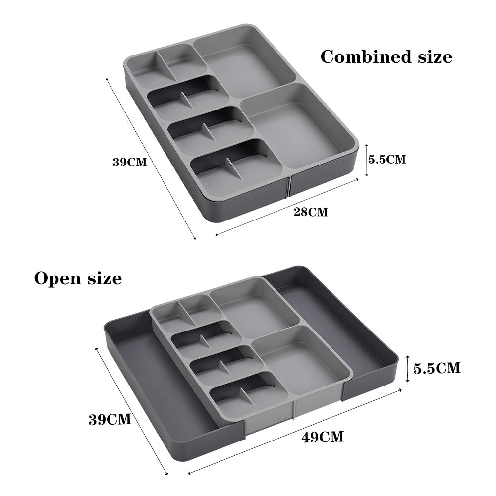 Expandable 12 Compartment Cutlery Tray Drawer Organiser