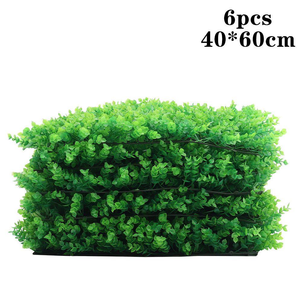 Set of 6 Artificial Topiary Plant Mat Greenery Wall Hedge Grass Fence