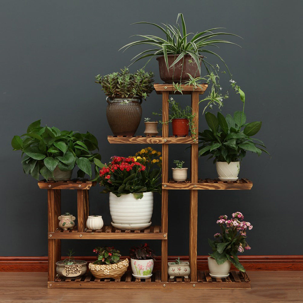5 Tier Garden Wood Plant Stand Display Shelf