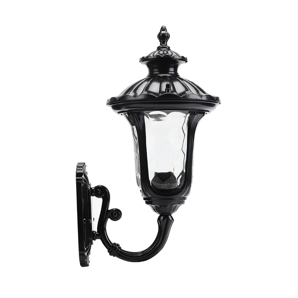 Black Traditional Textured Black Outdoor Wall Lantern