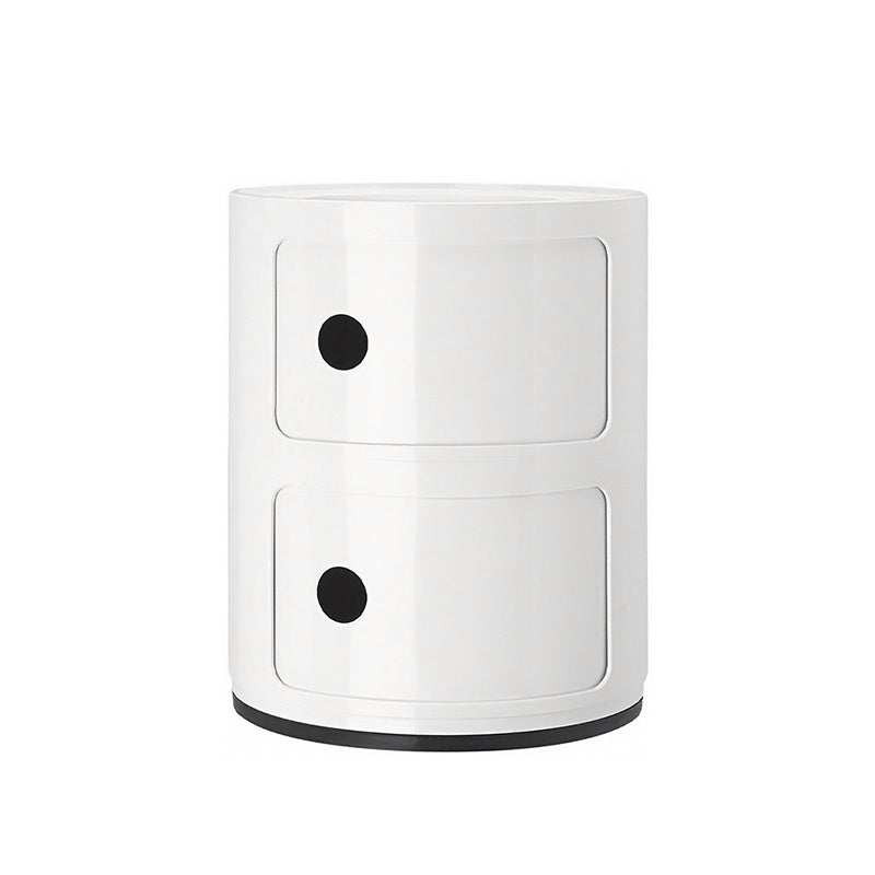 2 Tier Cylindrical Drawer Storage Unit Bedside Table