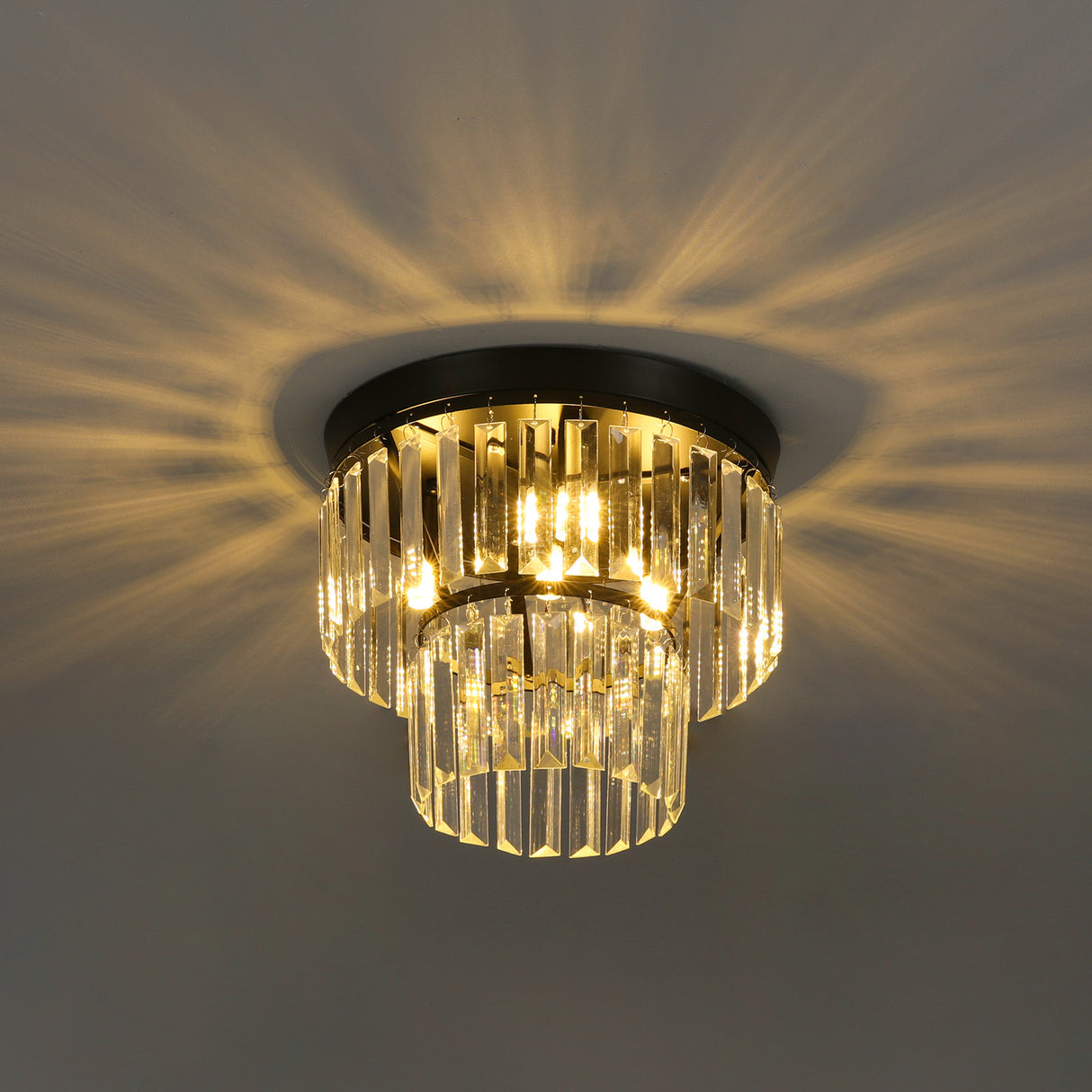 Modern Black 30x20cm Crystal LED Ceiling Light