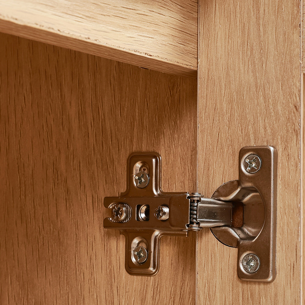 Rustic Wooden Sideboard with Woven Doors