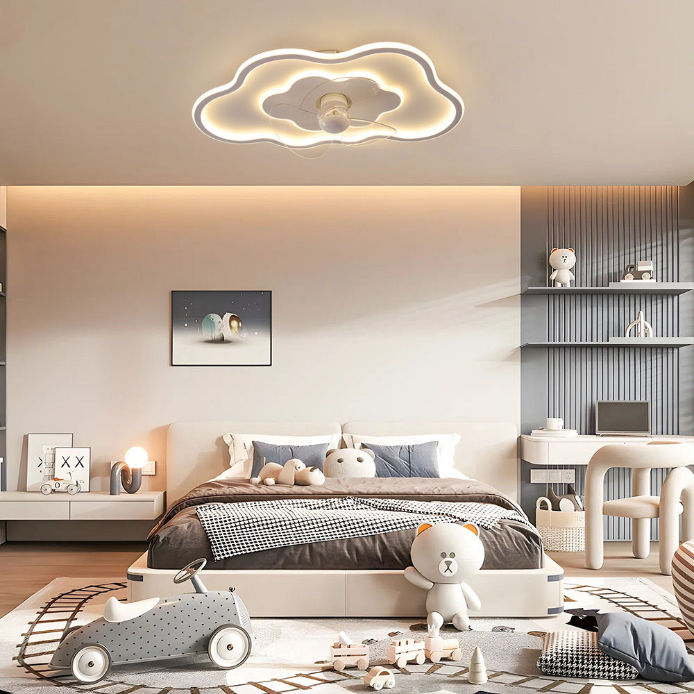 Cloud Shaped Ceiling Mount LED Fan Light