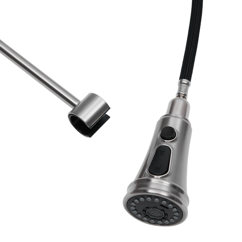 Prerinse Pull Down Swivel Kitchen Faucet,Silver