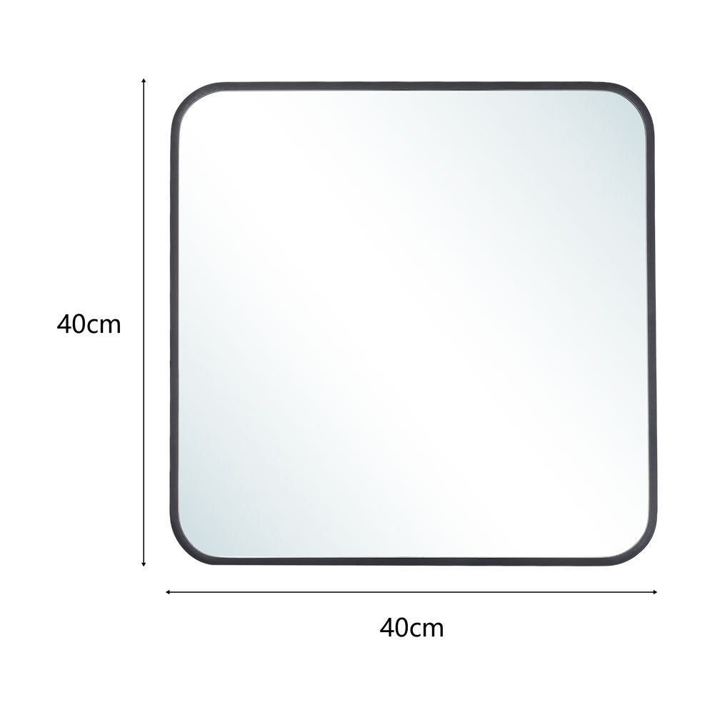 Black 40cm Square Wall Mirror with Aluminum Alloy Frame