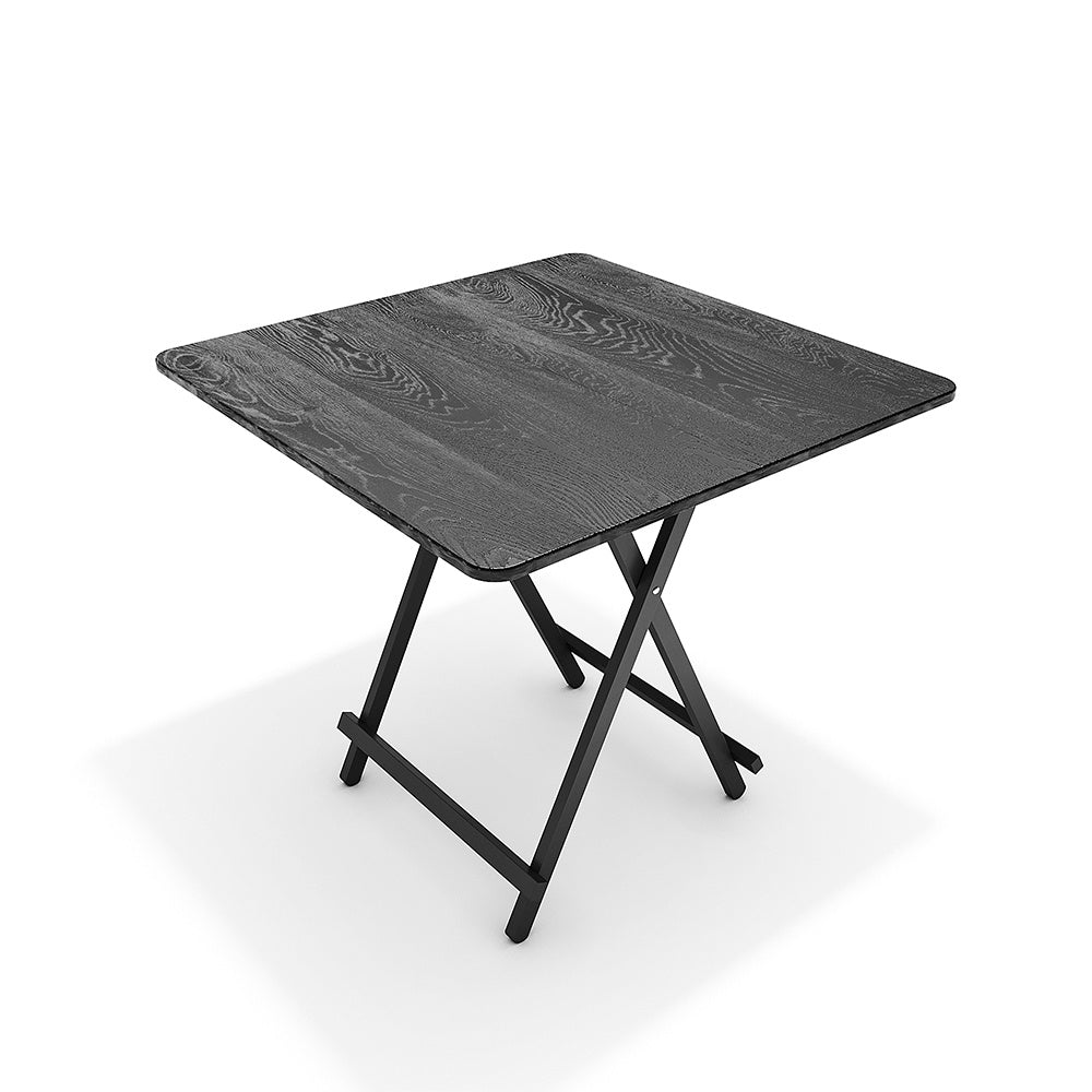 Black 80x80cm Folding Wooden Dining Table