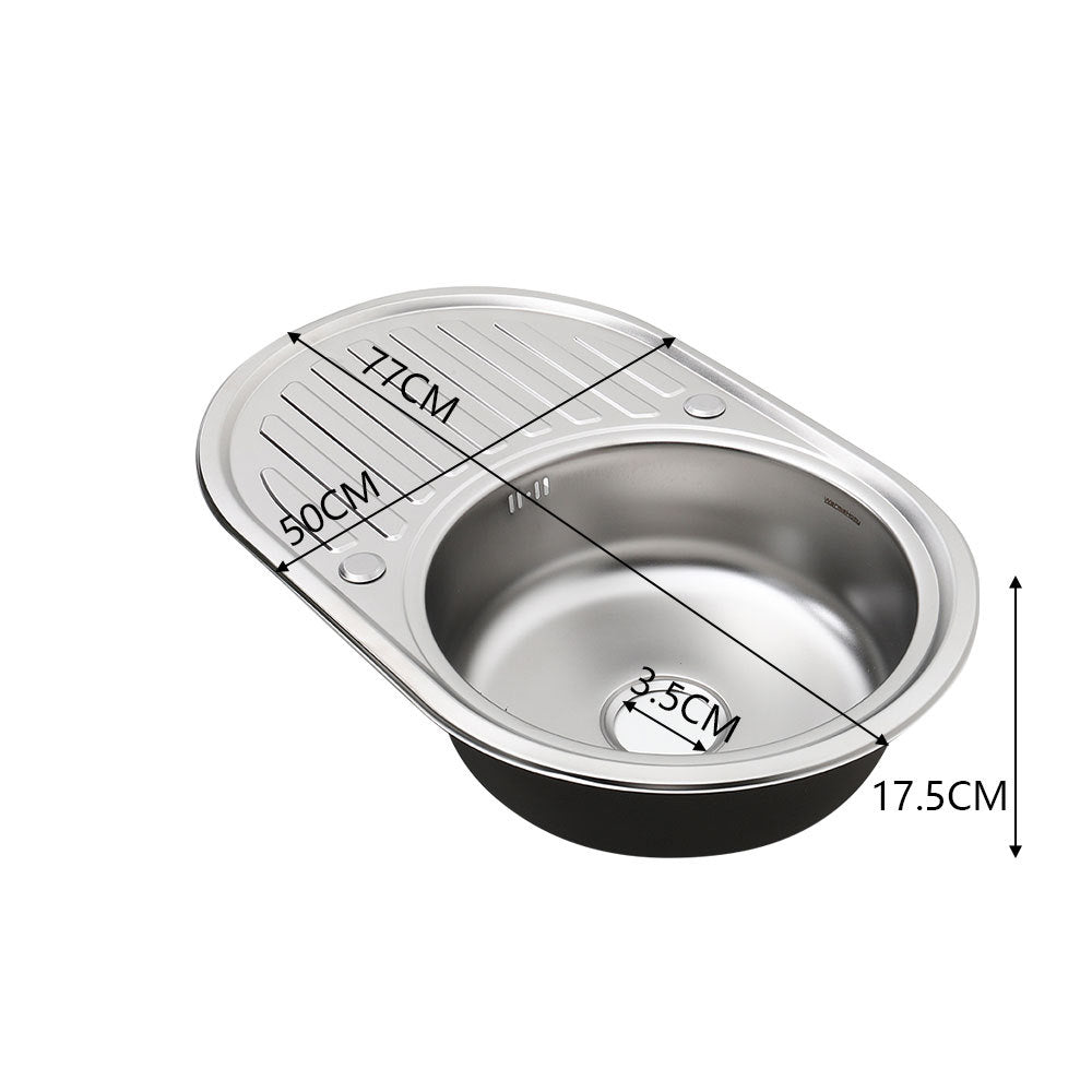 Stainless Steel Single Kitchen Sink Modern Catering Topmount