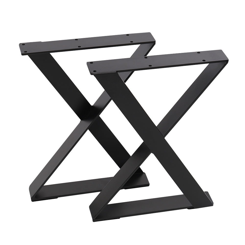 Set of 2 Metal Table or Bench Legs Frames X-Shape Steel Base Stands 40x30CM