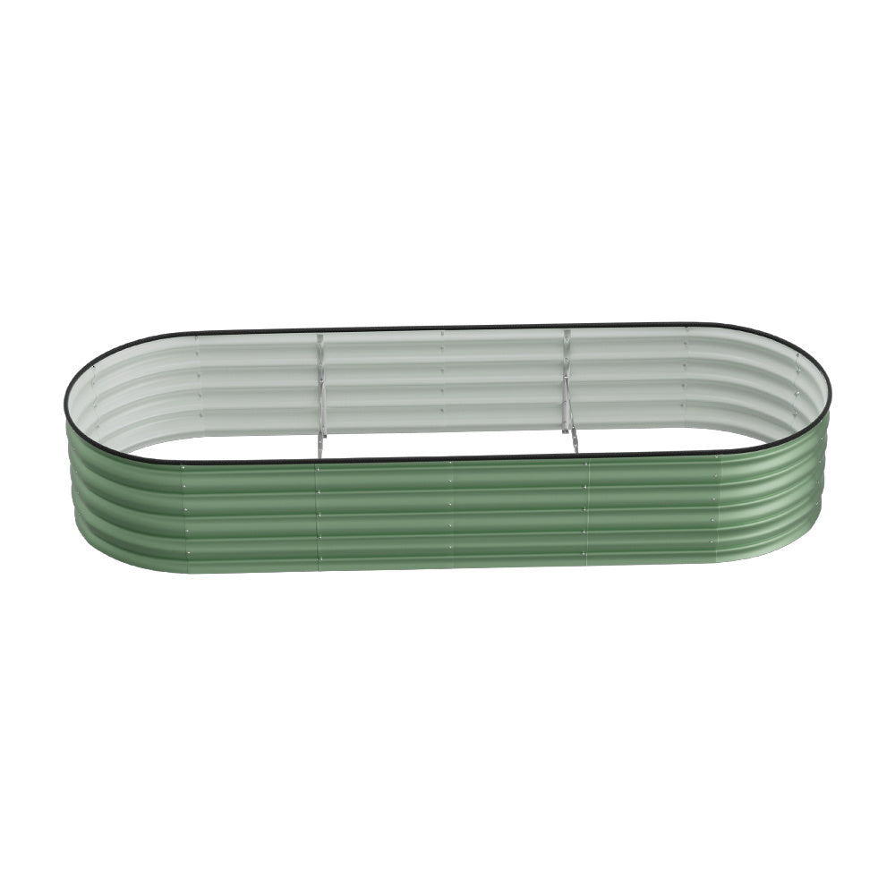 Light Green 240cm Oval Shaped Galvanized Steel Raised Garden Bed