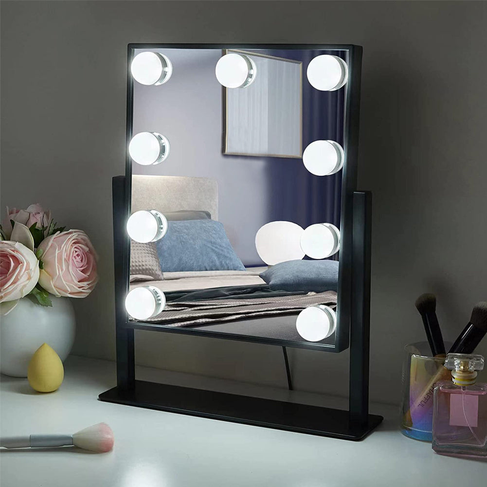 Hollywood Vanity Mirror with 9 LED Bulbs, 3 Color Lighting Modes