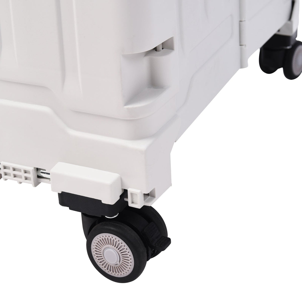 White 50L Cable Stayed Collapsible Rolling Utility Crate Shopping Cart