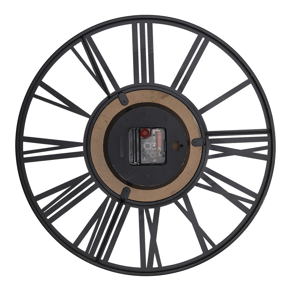 Metal Wood Decorative Wall Clock with Roman Numerals