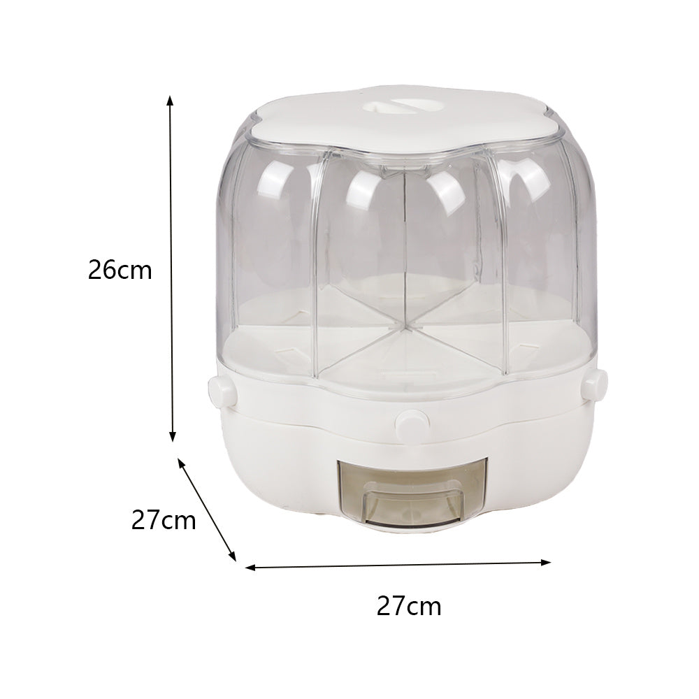 6 Girds Round Shaped Cereal Dispenser Organizer for Kitchen