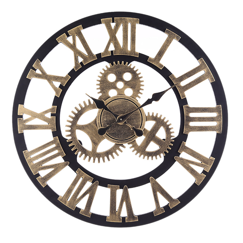 Gold 58cm Industrial Large Retro Silent Wall Clock