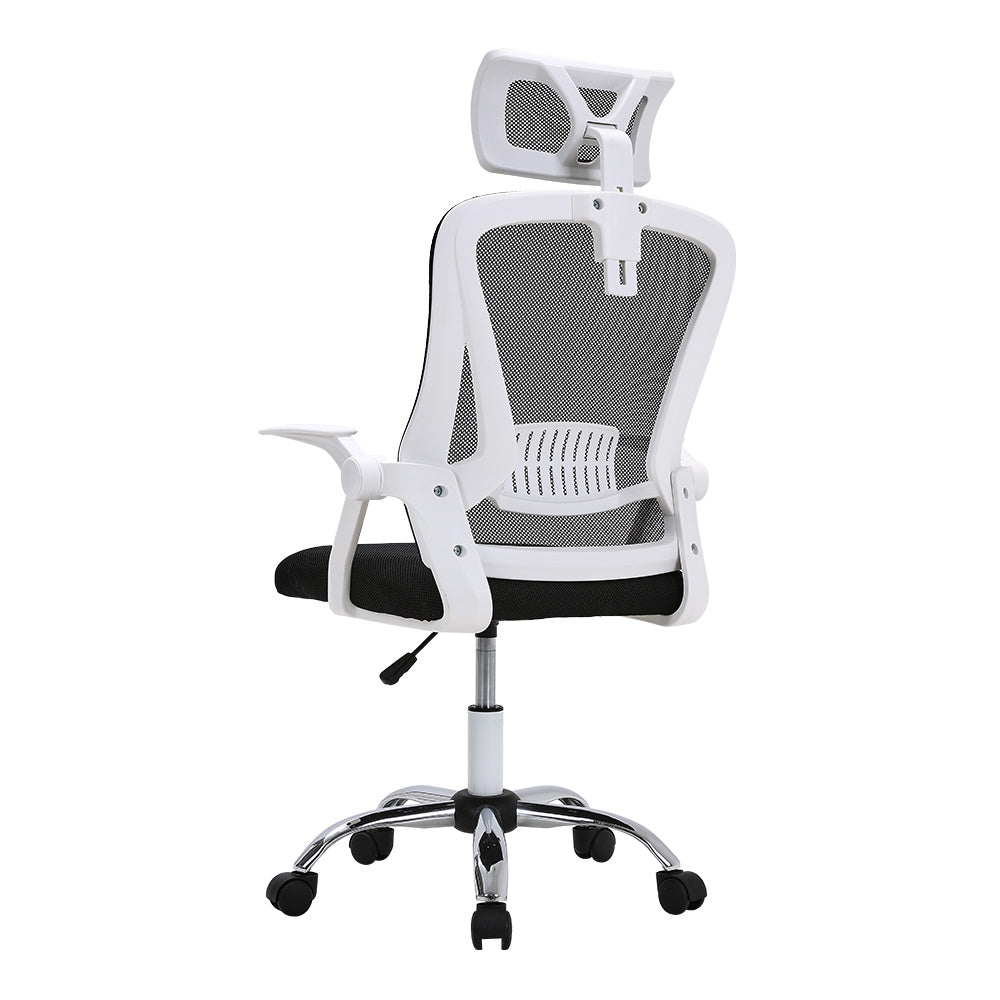 Swivel Office Chair with HeadrestWhite