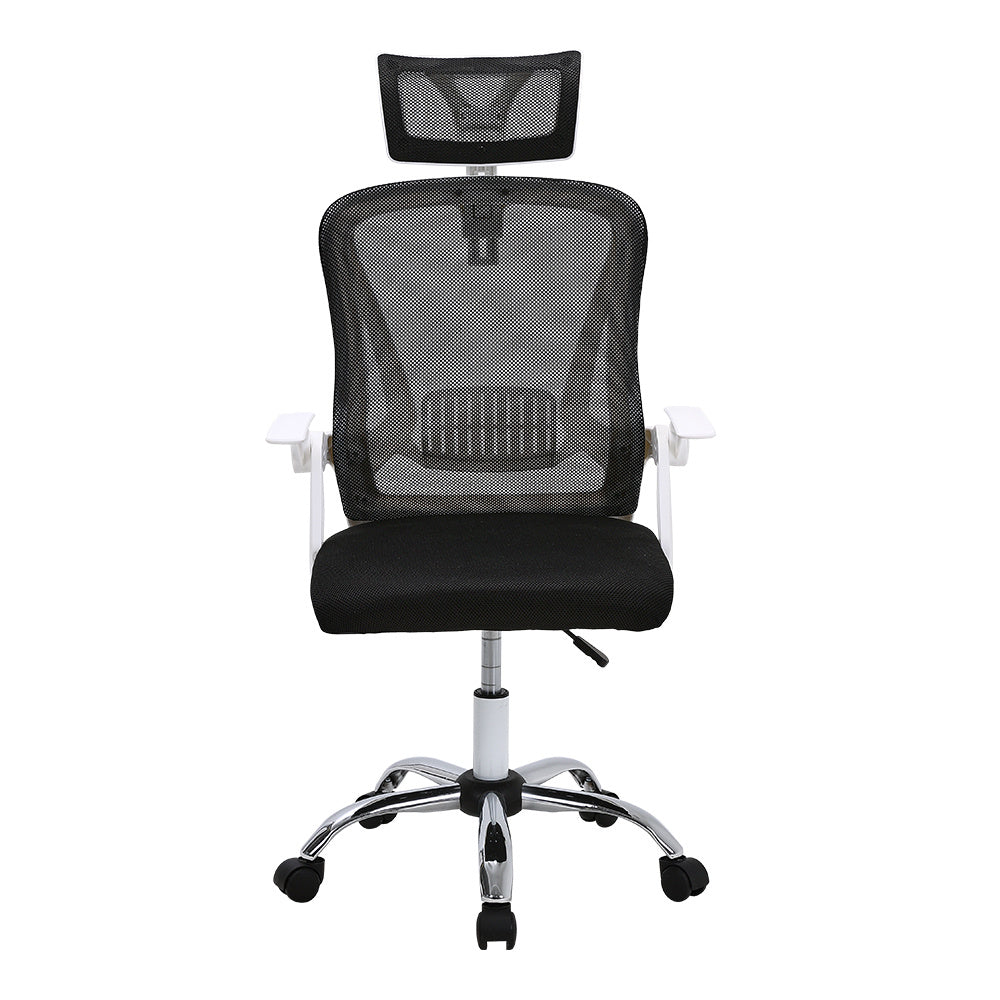 Swivel Office Chair with HeadrestWhite