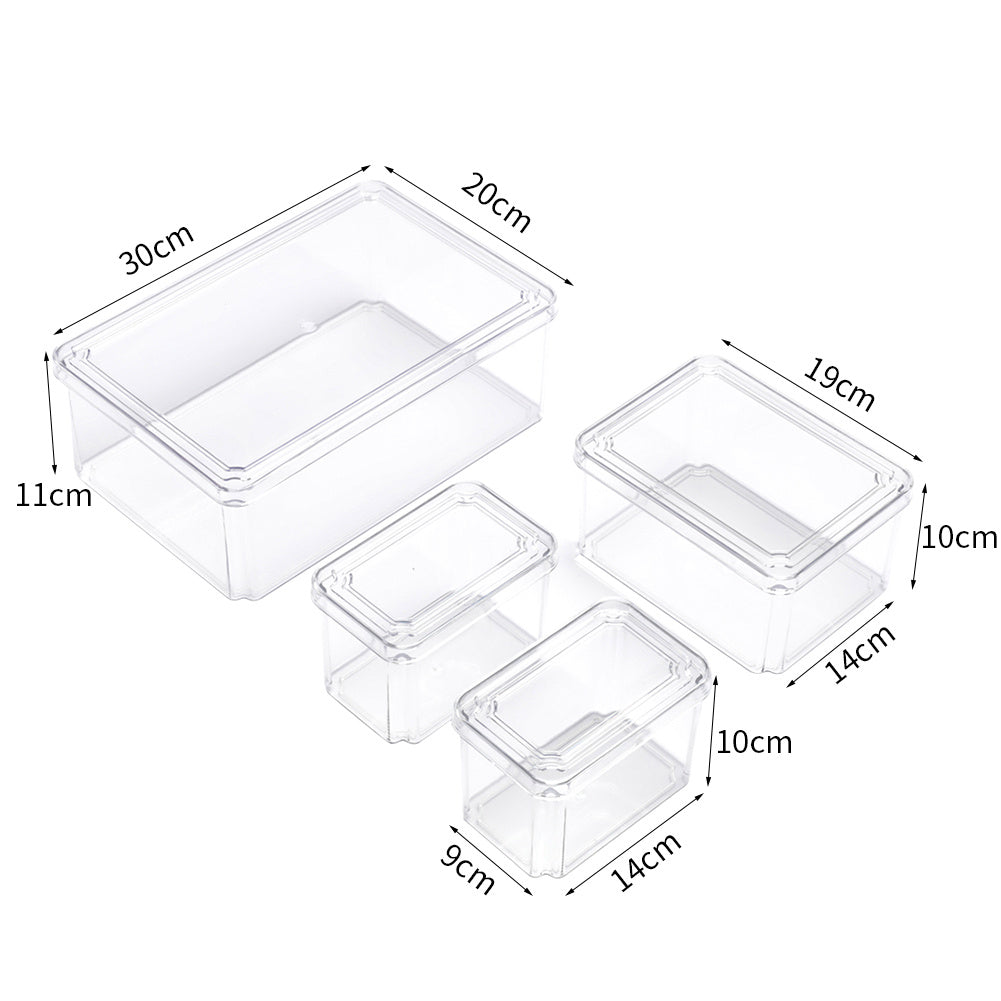 4Pcs Transparent Refrigerator Storage Organizer Boxes Set