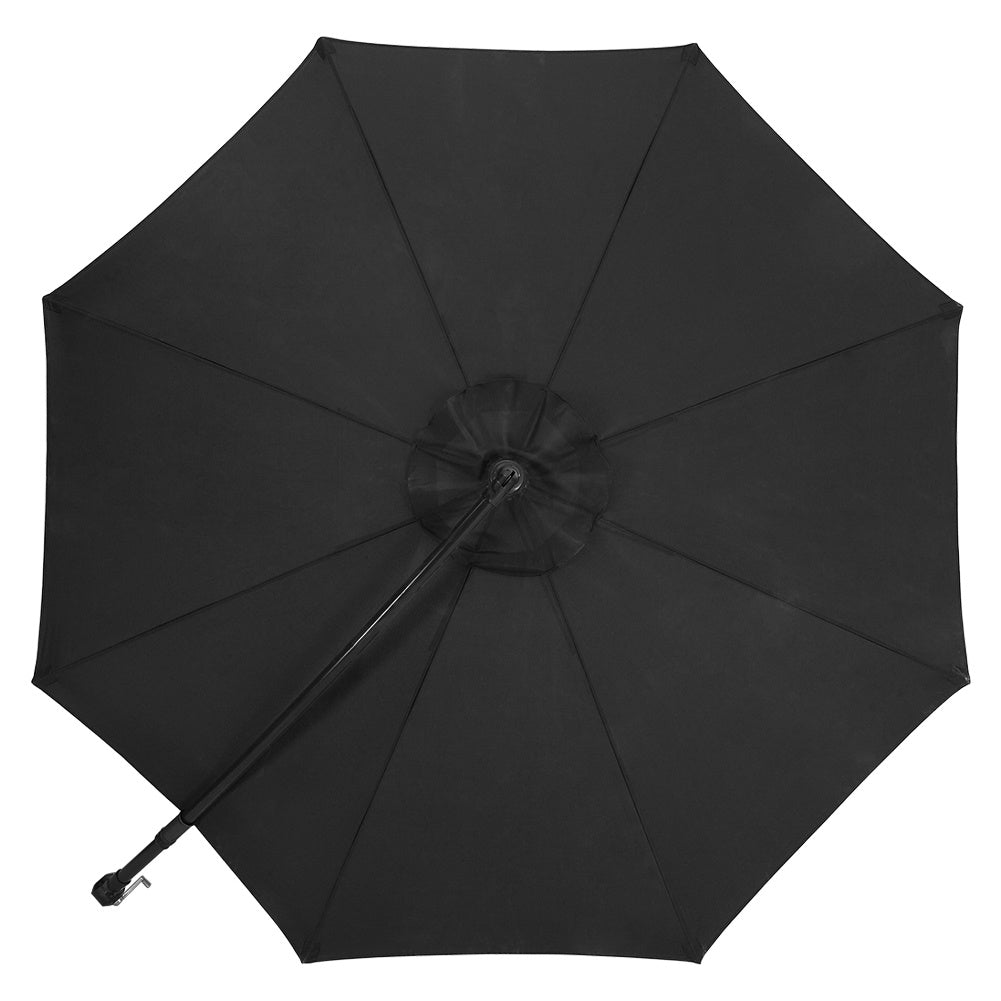 Garden 3M Black Banana Parasol Cantilever Hanging Sun Shade Umbrella Shelter with Cross Base