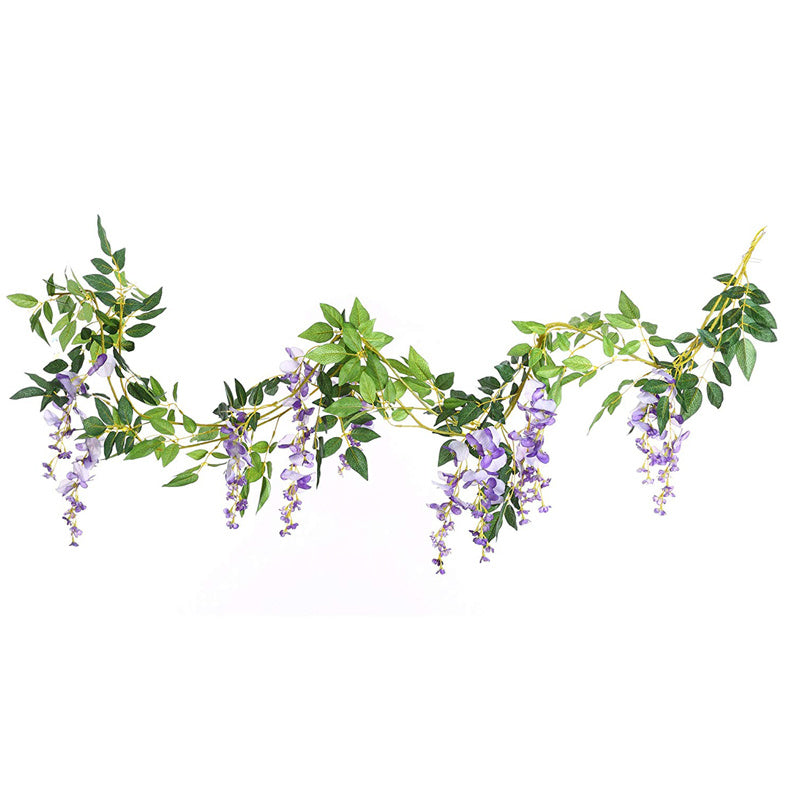 Purple Artificial Wisteria Flowers Fake Garland Wall Decoration