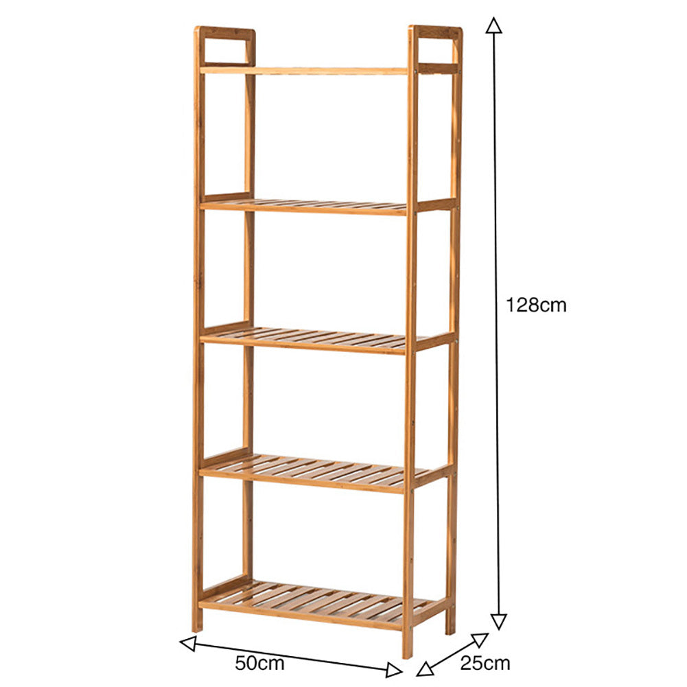 5 Tier Wood Bookcase Display Stand, 128x50x25CM