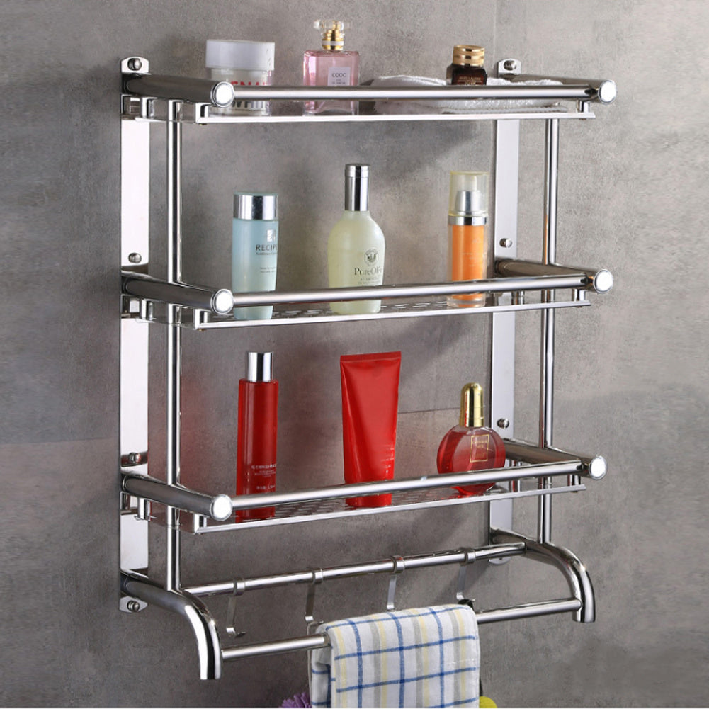 3 Tier Wall Storage Rack with Hook for Bathroom
