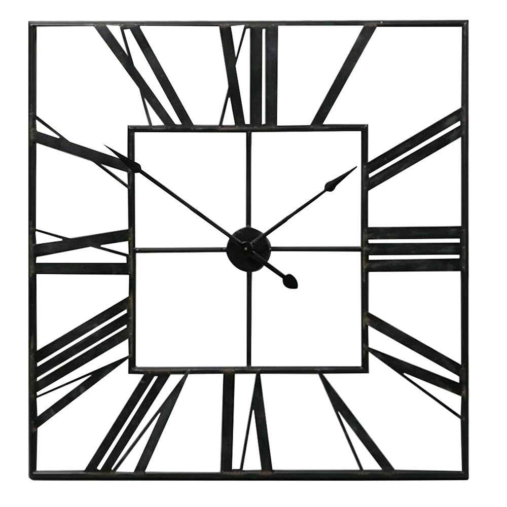 60CM Square Metal Roman Numerals Wall Clock