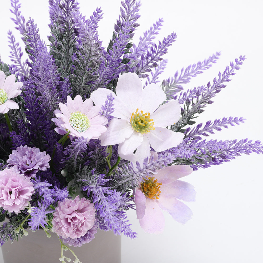 30CM Simulation Mist Lavender Wooden Flower Plant with Pot