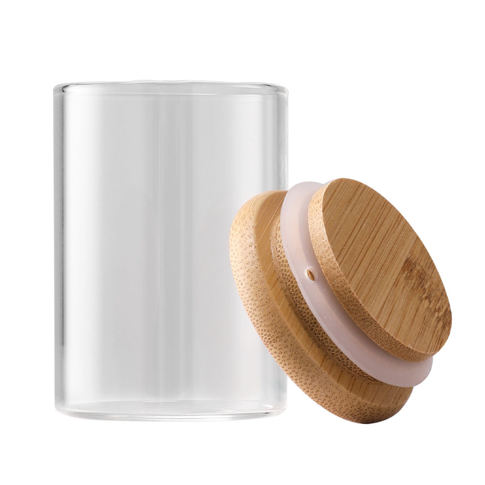 12 Pcs Glass Spice Jar Set with Bamboo Lids
