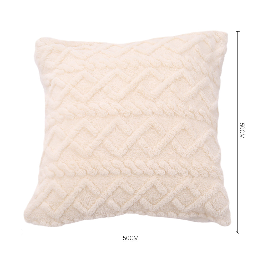 Milk White 50cm Plush Throw Pillow with Pillow Insert