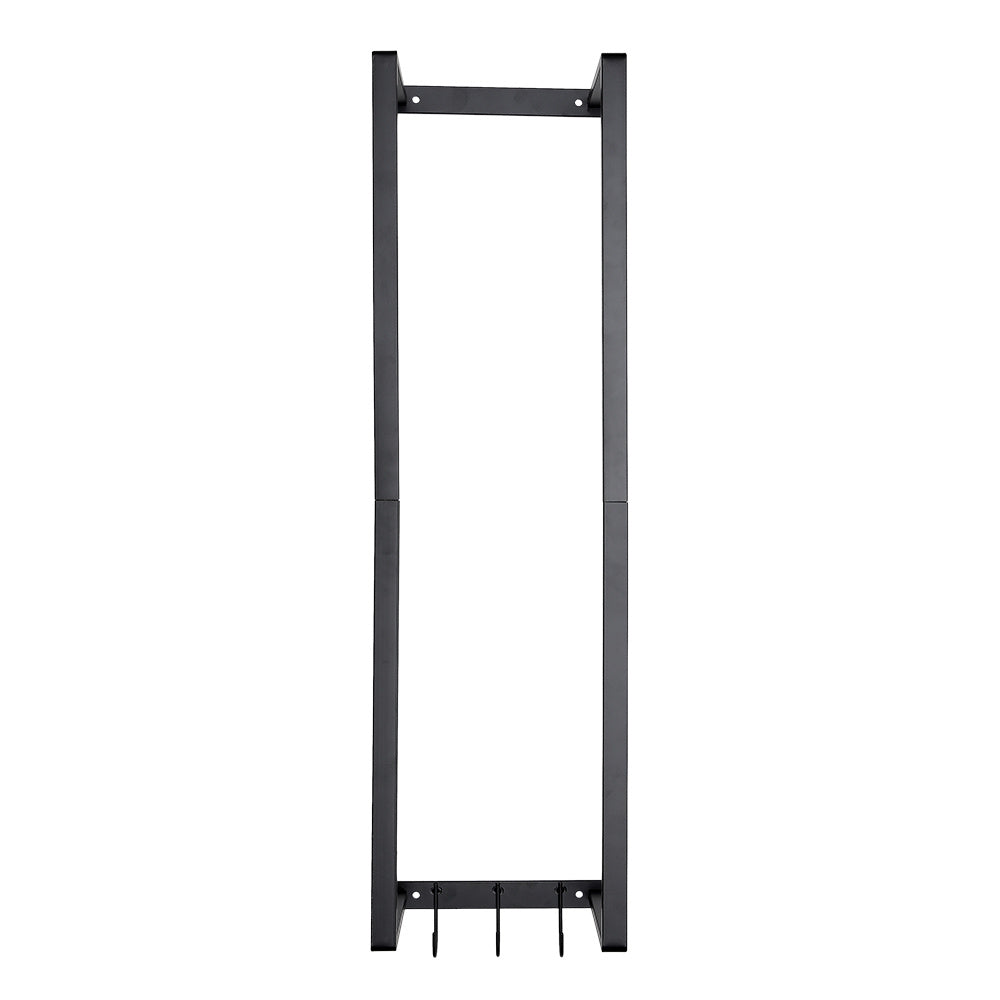Black Modern Wall Towel Rack with Hooks