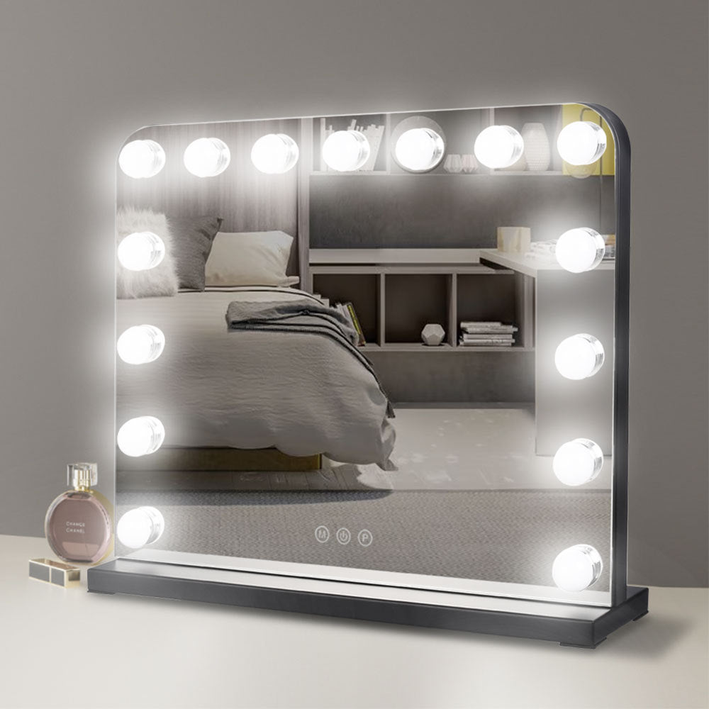 Black Dimmable Hollywood LED Makeup Vanity Mirror