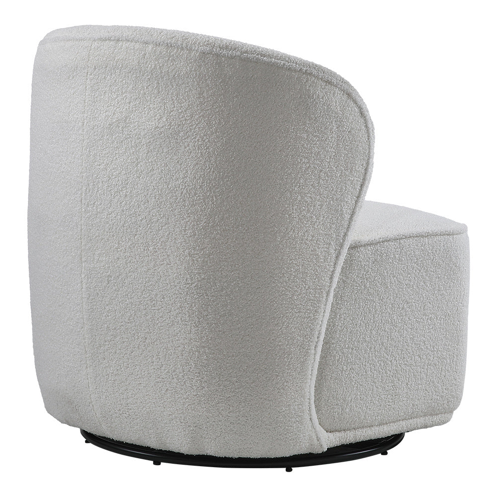 White 66cm W Chic Upholstered Swivel Chair