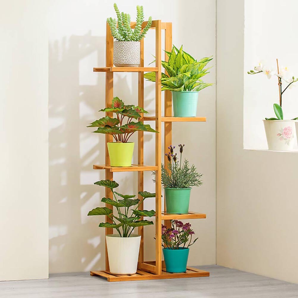 5 Tier Wood Plant Stand, Wood