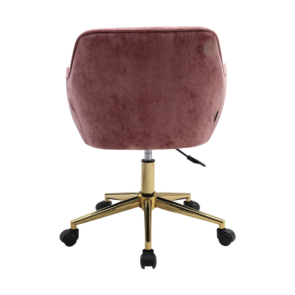 Velvet Upholstered Home Office Swivel Task Chair Ash Pink