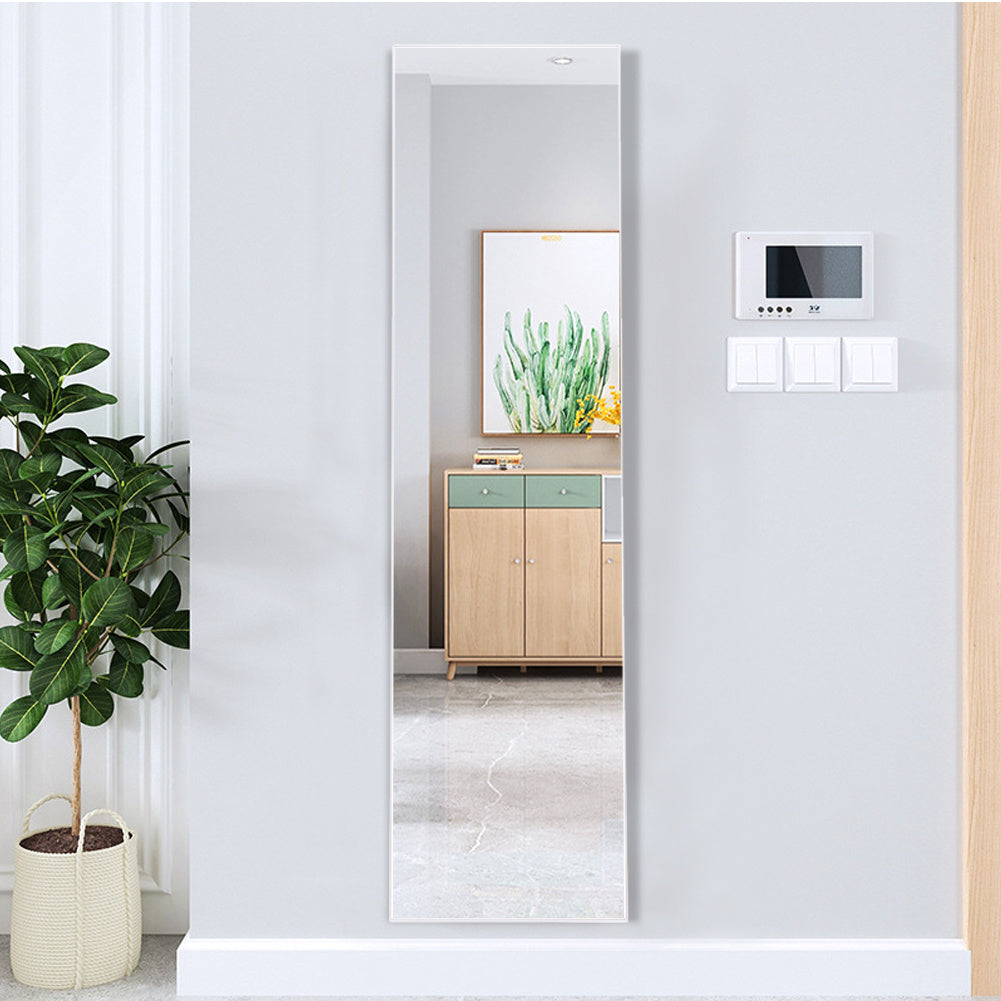 Rectangular Full Length Mirror Freestanding Hanging Silver Mirror