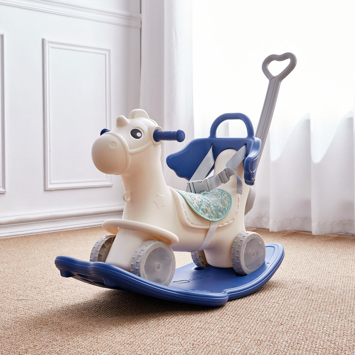 Blue Kids Plastic Rocking Horse